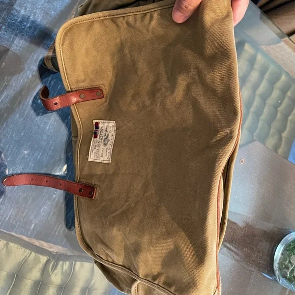 Polo Ralph Lauren Rugby VINTAGE/ Tan Khaki Canvas Messenger/ Laptop Bag - Picture 5 of 9